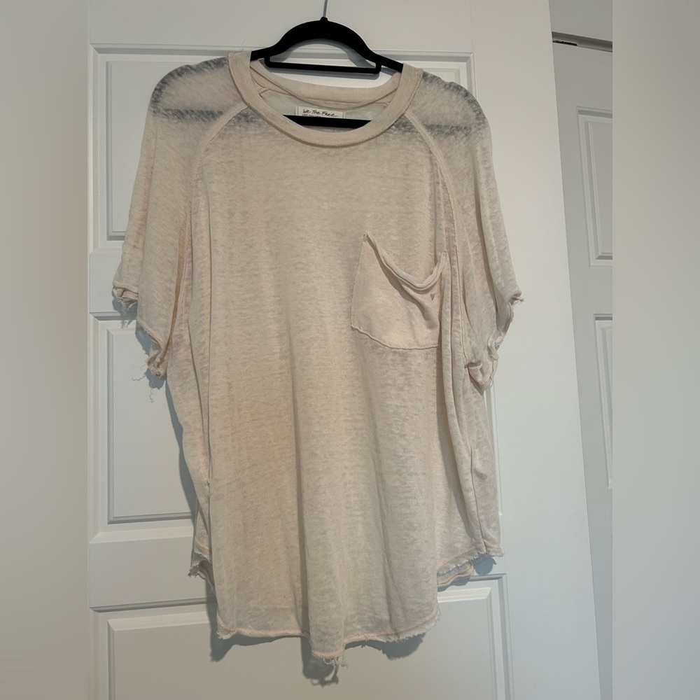 We the free by free people cream, short sleeve flowy T-shirt